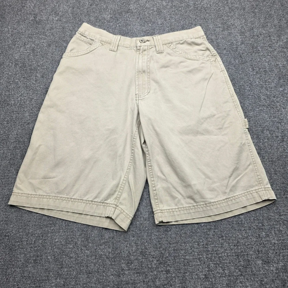Old‎ Navy Mens Khaki Carpenter Shorts W31 Cotton Tan Utility Relaxed Fit Y2K 90s